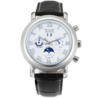 Jargar Moon Phase Roman Numerals Men's Luxury Automatic Watch (White)