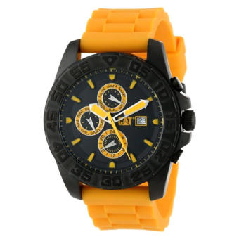 CAT WATCHES Men's PN16920124 DPS Multi-Function Black and Yellow Analog Dial Black Rubber Strap Watch (Intl)