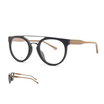 CHASING Hand made acetate eyeglasses women men vintage glasses CS1109(black frame coffee leg)