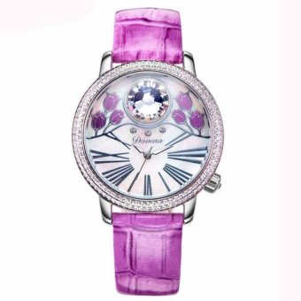 gaodian With Wei Na (Davena) quartz watch dial multicolorRhinestone stylish fashion leisure belt waterproof wrist table31083 purple (Purple) - intl