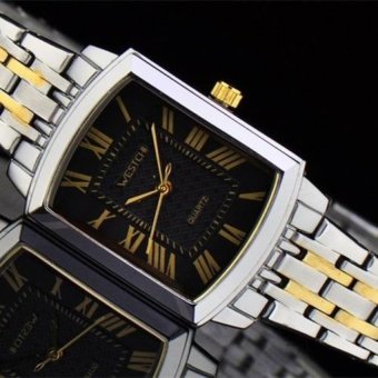 xiuya Chi square between the genuine West westchi fashion goldenlady square quartz watch W6126L (1 X men Watch) (Black) - intl