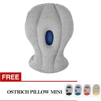 AIUEO Ostrich Pillow Accessories & Eye Masks - Bantal Tidur Portable - Abu-abu + Gratis Ostrich Pillow Mini