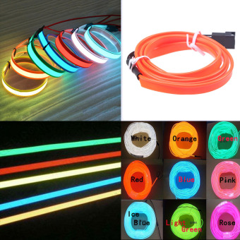Possbay Flexible 2M Orange Tube Neon Kabel Licht EL Draht Chasing Lampe Indoor/Outdoor Flat wire