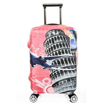 FLORA Stretchable Elasticy 22-24 inch Waterproof Stretchable Suitcase Luggage Cover to Travel- leaning tower Desgin - intl