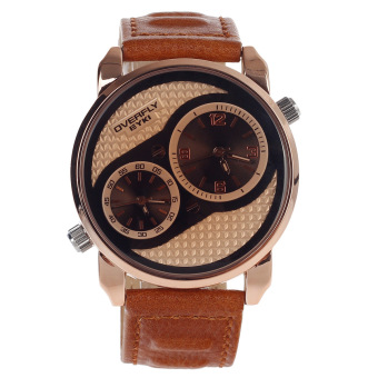 EYKI EOV8571GRG Fashionable Men's Analog Dual Quartz Wrist Watch (Brown/Golden)