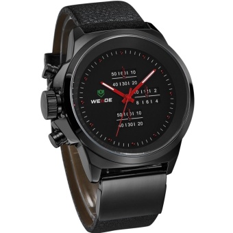 WEIDE WH3305 Unique Design Men Sports Waterproof Quartz Watch - Black + Red (Intl) - intl