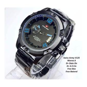 Swiss Army Limited Edition Free Leather Strap - Hitam - Stainless - SA V125