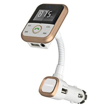 BT67 Car Kit Wireless Bluetooth Handsfree Car Charger FM Transmitter (Gold) - Intl