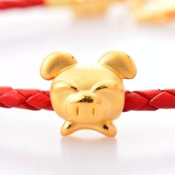 Tiaria Pig Pendant Bracelet 24K Gold Perhiasan Gelang Emas 24K