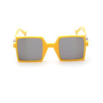 Sunglasses Women Mirro Square Sun Glasses Silver Yellow Color Brand Design (Intl)