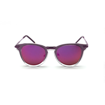 Sunglasses Women Mirror Oval Glasses Purple Color Brand Design (Intl)