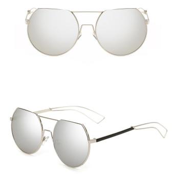 JINQIANGUI Sunglasses Women Round Retro Silver Color Polaroid Lens Titanium Frame Driver Sunglasses Brand Design - intl