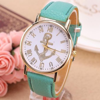 CE Rome digital gold anchor watch female models Geneva ladies watch Europe and the United States selling fashion single product watch selling single product round dial Green strap pattern dial - intl