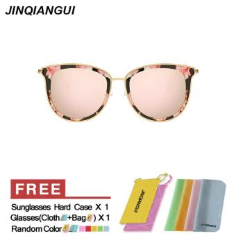 JINQIANGUI Sunglasses Women Polarized Cat Eye Retro Plastic Frame Sun Glasses Pink Color Eyewear Brand Designer UV400 - intl
