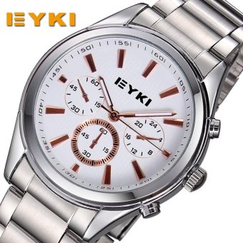 kobwa new fashion quartz watch luxury brand EYKI Waterproof s masculinos s femininos de marca famous (men white gold) - intl
