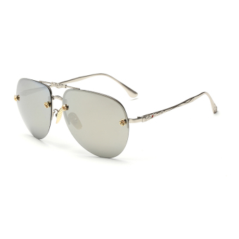 Women's Eyewear Sunglasses Women Aviator Sun Glasses Silver Color Brand Design (Intl)