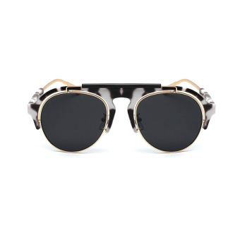 Sunglasses Women Mirror Cat Eye Retro Sun Glasses Leopard Color Brand Design