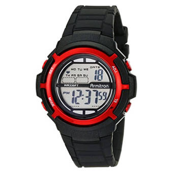 Armitron Sport Unisex 45/7045BLK Red Accented Digital Black Resin Strap Watch (Intl)