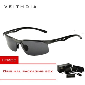 VEITHDIA Aluminum Magnesium Polarized Mens Sunglasses Rimless Driving Sun Glasses Sport Eyewear Accessories For Men male 6591( (Grey/Grey)