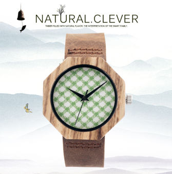 BOBOBIRD Wooden Watches for Women Fashion Leather Ladies Wooden Watch for Ladies(Green)
