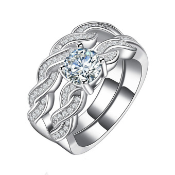 Set cincin pernikahan pengantin romantis perhiasan Infinity 925 perak 925 cincin Set