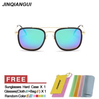 JINQIANGUI Sunglasses Men Square Plastic Frame Sun Glasses Green Color Eyewear Brand Designer UV400 - intl