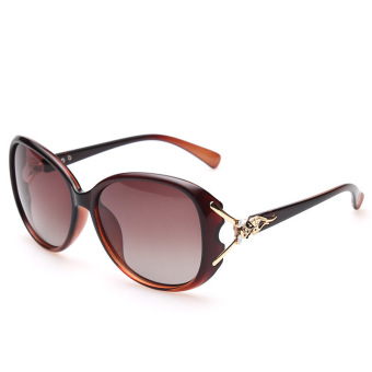 Sun Sunglasses Women Polarized Butterfly Sun Glasses Brown Color Brand Design (Intl)