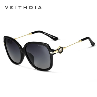 VEITHDIA 6555 Premium Women Magnesium and Aluminium Alloy Frame Polaroid Sunglasses- black - intl