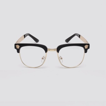 JINQIANGUI Fashion Glasses Frame Half Frame Glasses Black Frame Glasses Plastic Frames Plain for Myopia Men Eyeglasses Optical Frame Glasses - intl