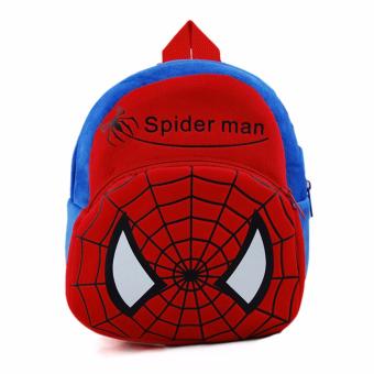 children Plush Cartoon spider man School Backpack for 1-3 years old kids(Red) - intl