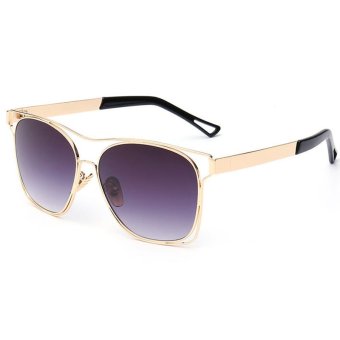 Newest Metal Frame Sunglasses Women Retro Cat Eye Sun Glasses Reflective Mirror Fashion Glasses Shades UV400 CC1857-07 (Grey)
