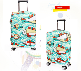 FLORA Stretchable Elasticy 26-28 inch Waterproof Suitcase Luggage Protective Cover -thin fish - intl