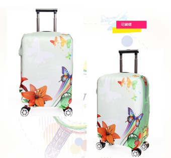 FLORA Stretchable Elasticy 22-24 inch Waterproof Suitcase Luggage Cover to Travel-Butterfly - intl