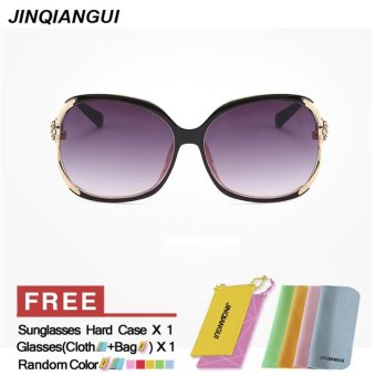 JINQIANGUI Sunglasses Women Butterfly Plastic Frame Sun Glasses BlackPink Color Eyewear Brand Designer UV400 - intl