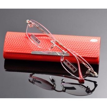 GRACE WOMEN DIAMOND SIDE CUTTED LUXURY RIMLESS QUEEN STYLE READING GLASSES +4.00
