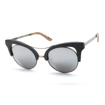 CHASING Retro style sunglasses polarized lenses Anti-UV acetate sun glasses butterfly frame for womens CS110363s (silver lens) - Intl
