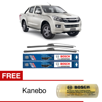 Bosch Sepasang Wiper Mobil Isuzu D-Max Frameless Clear Advantage 22\" & 19\" - 2 Buah/Set - Free Kanebo Bosch