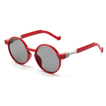 Mbulon Sunglasses Women Mirror Retro Round Sun Glasses Red Color Brand Design