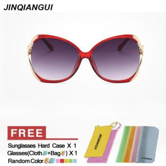 JINQIANGUI Sunglasses Women Butterfly Plastic Frame Sun Glasses Red Color Eyewear Brand Designer UV400 - intl