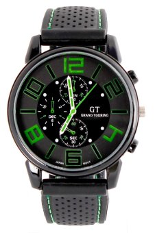GT WATCH Unisex Black Dial White Number Sport Military Silicone Starp Watch