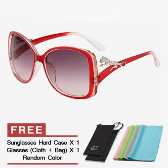 JINQIANGUI Sunglasses Women Butterfly Red Color Polaroid Lens Plastic Frame Driver Sunglasses Brand Design - intl