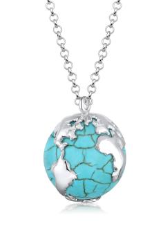 Elli Germany 925 Sterling Silver Kalung Earth Turquoise Toska