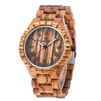 UWOOD Trendy Style Male Man's Brand Luminous Analog High Quality Wood Wooden Watch Quartz Business Wristwatch - intl