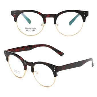 JINQIANGUI Fashion Glsses Frame Vintage Retro Round Glasses Red Frame Glasses Plastic Frames Plain for Myopia Men Eyeglasses Optical Frame Glasses - intl
