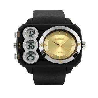 SimpleHome Skmei 1090 Original Skmei Men Watches Sports Watch PU Strap Waterproof Led Electronic Watch Gold