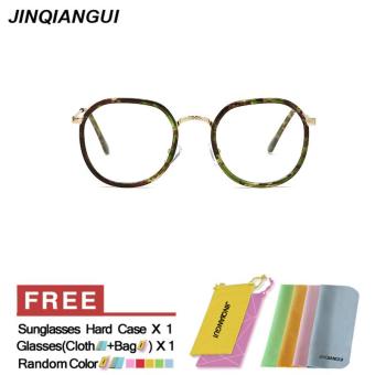 JINQIANGUI Glasses Frame Men Round Retro Plastic Eyewear Green Color Frame Brand Designer Spectacle Frames for Nearsighted Glasses - intl