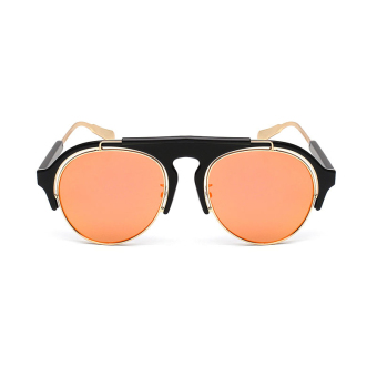 Sun Sunglasses Women Mirror Cat Eye Retro Sun Glasses Orange Color Brand Design (Intl)