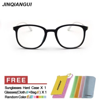 JINQIANGUI Glasses Frame Women Square Plastic Eyewear BlackWhite Color Frame Brand Designer Spectacle Frames for Nearsighted Glasses - intl