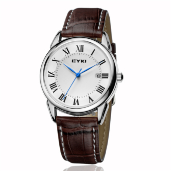Eyki Brand Male Business Watch with Leather Strap (Blue)