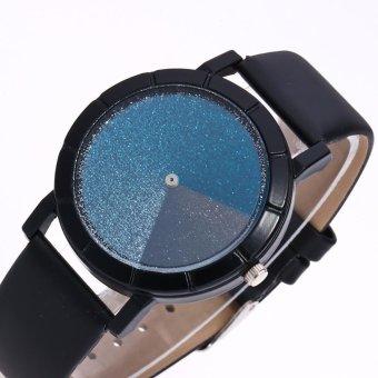 Fashion Lover's Gradient Color Watch Leather Band Quartz Wrist Watch - intl